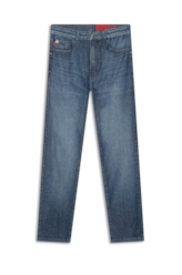 Calça Jeans Dark Indigo Elastic Straight Escuro C/ Grampos