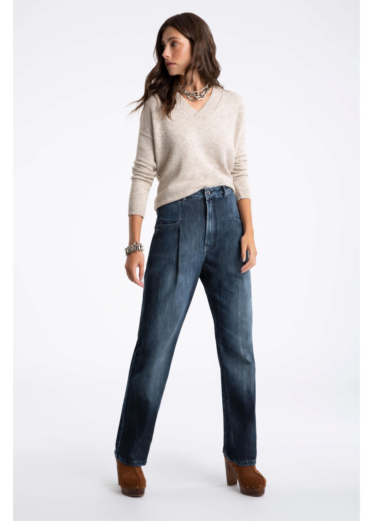 Calça Jeans Dark Lake Slouch 1704-Lav.Escuro C/Tie Dye