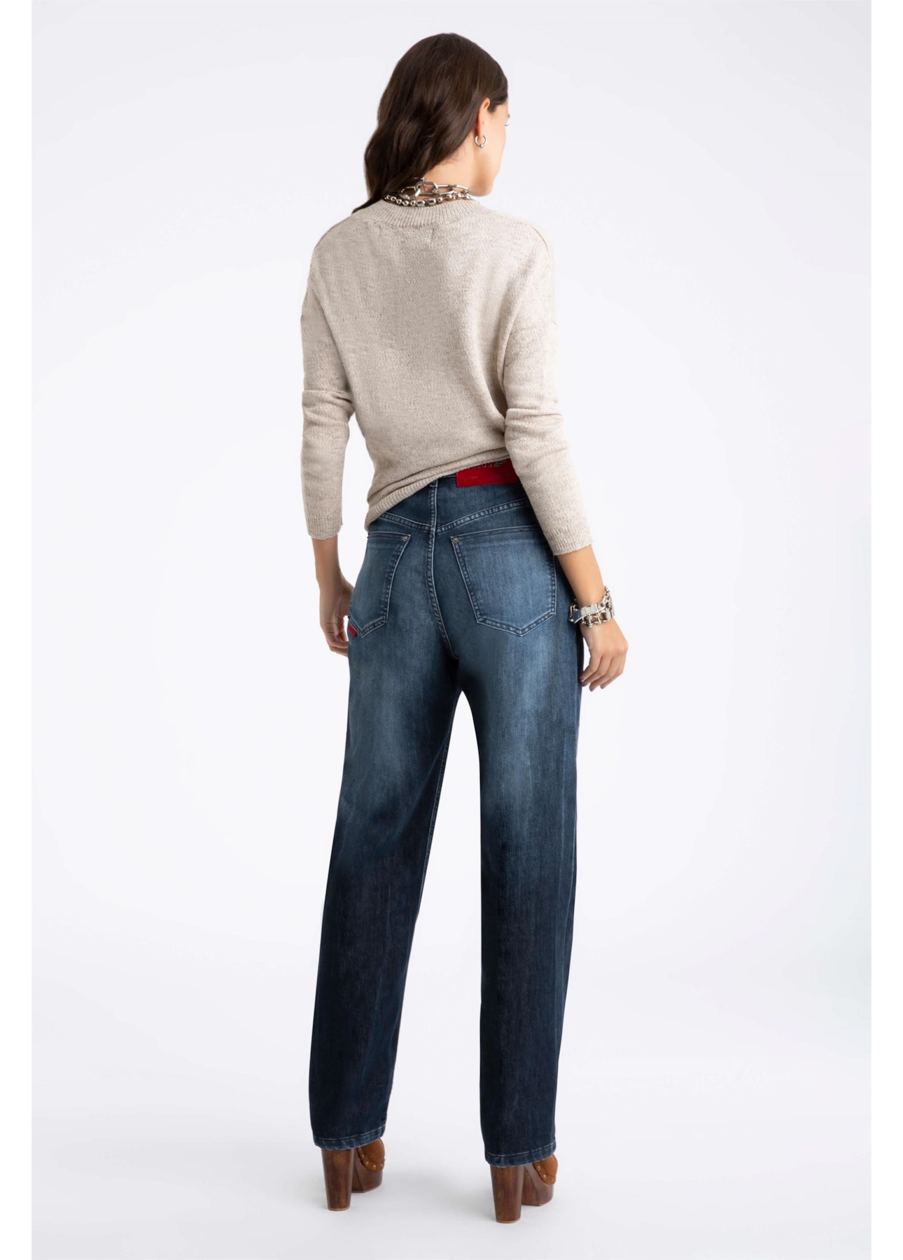 Calça Jeans Dark Lake Slouch 1704-Lav.Escuro C/Tie Dye