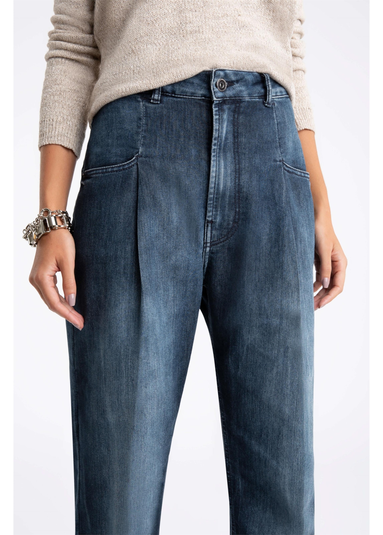 Calça Jeans Dark Lake Slouch 1704-Lav.Escuro C/Tie Dye