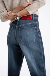 Calça Jeans Dark Lake Slouch 1704-Lav.Escuro C/Tie Dye