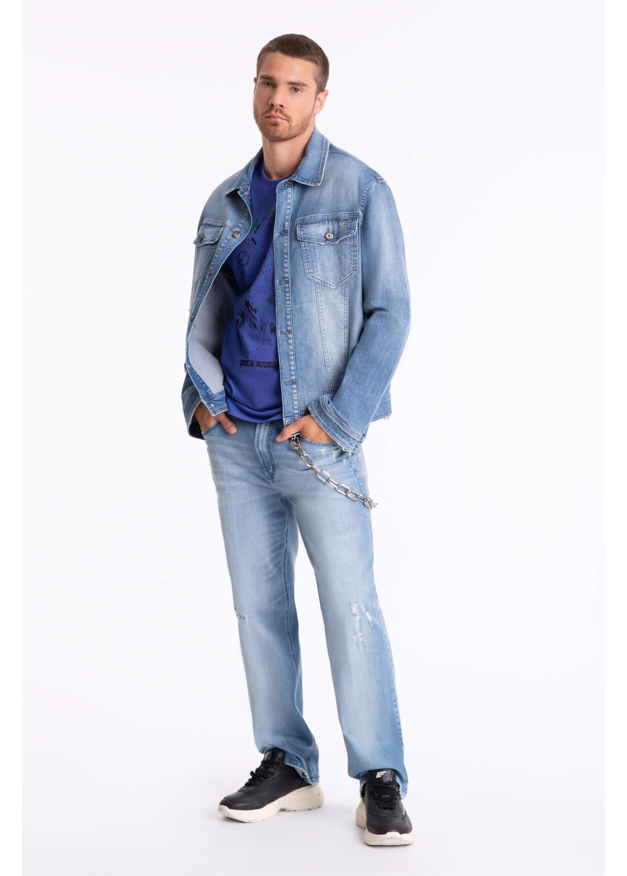 Calça Jeans Dark Sea Elastic 1802-Lav.Claro C/Puidos