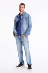 Calça Jeans Dark Sea Elastic 1802-Lav.Claro C/Puidos