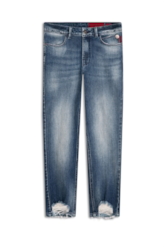 Calça Jeans Dark Sea Elastic 1869-Lav.Medio C/ Puidos