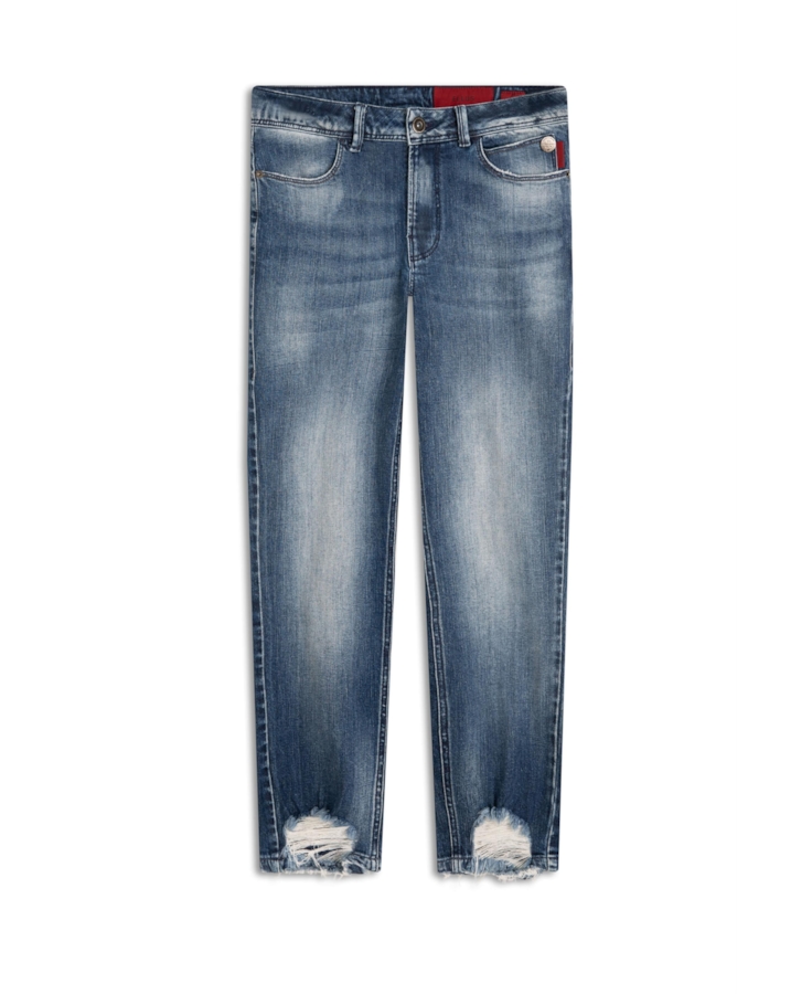 Calça Jeans Dark Sea Elastic 1869-Lav.Medio C/ Puidos