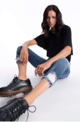 Calça Jeans Dark Sea Elastic 1869-Lav.Medio C/ Puidos