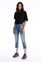 Calça Jeans Dark Sea Elastic 1869-Lav.Medio C/ Puidos