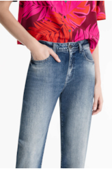 Calça Jeans Dark Sea Elastic Mom 1863-Lav.Medio C/ Grampos