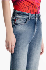 Calça Jeans Dark Sea Elastic Mom 1863-Lav.Medio C/ Grampos
