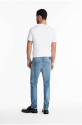 Calça Jeans Dark Sea Elastic Motorcycle Claro C/Tie Dye+pui+res