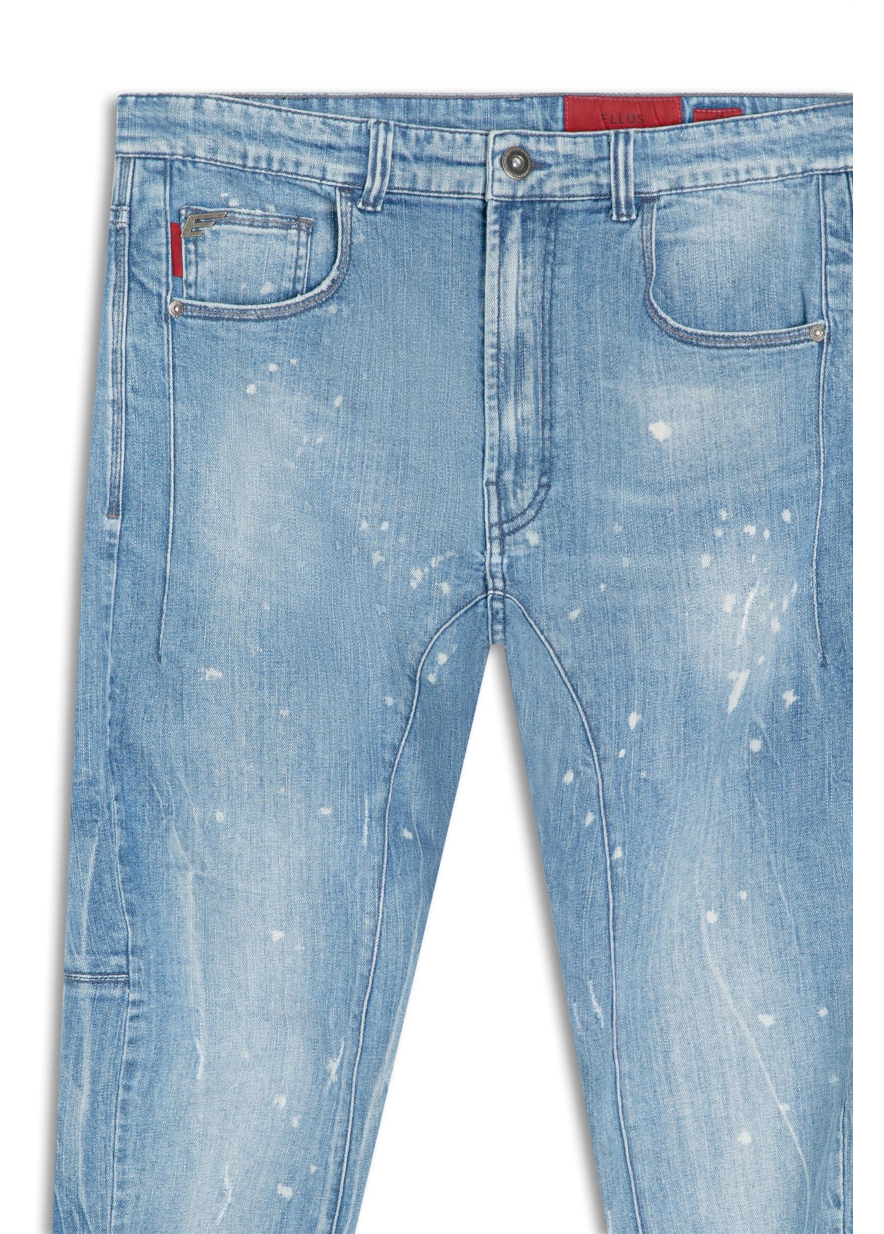 Calça Jeans Dark Sea Elastic Motorcycle Claro C/Tie Dye+pui+res