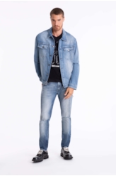 Calça Jeans Deep Blue Elastic Ii 1801-Lav.Medio C/Estiletado