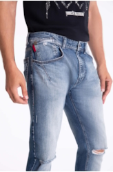 Calça Jeans Deep Blue Elastic Ii 1801-Lav.Medio C/Estiletado