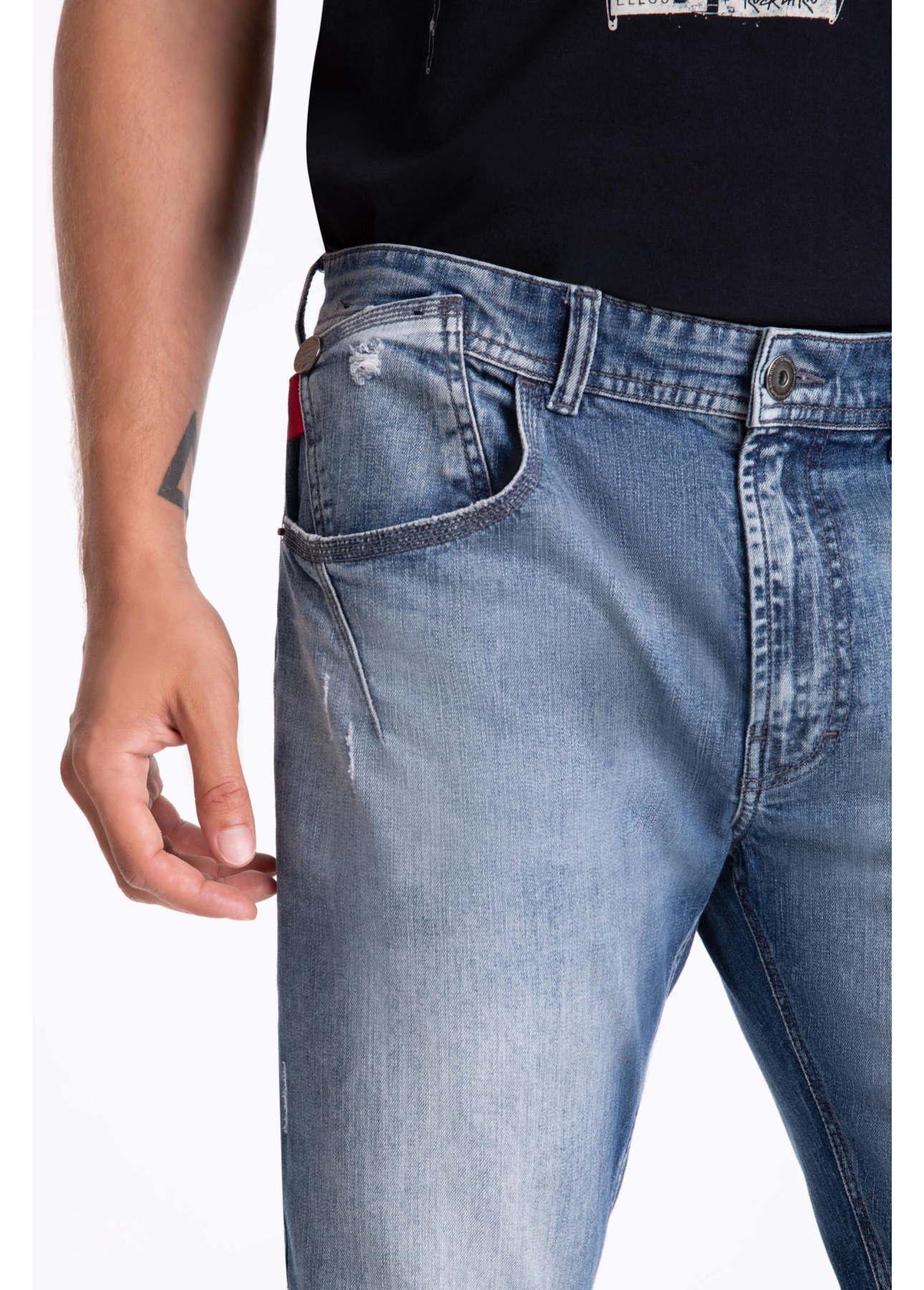 Calça Jeans Deep Blue Elastic Ii 1801-Lav.Medio C/Estiletado