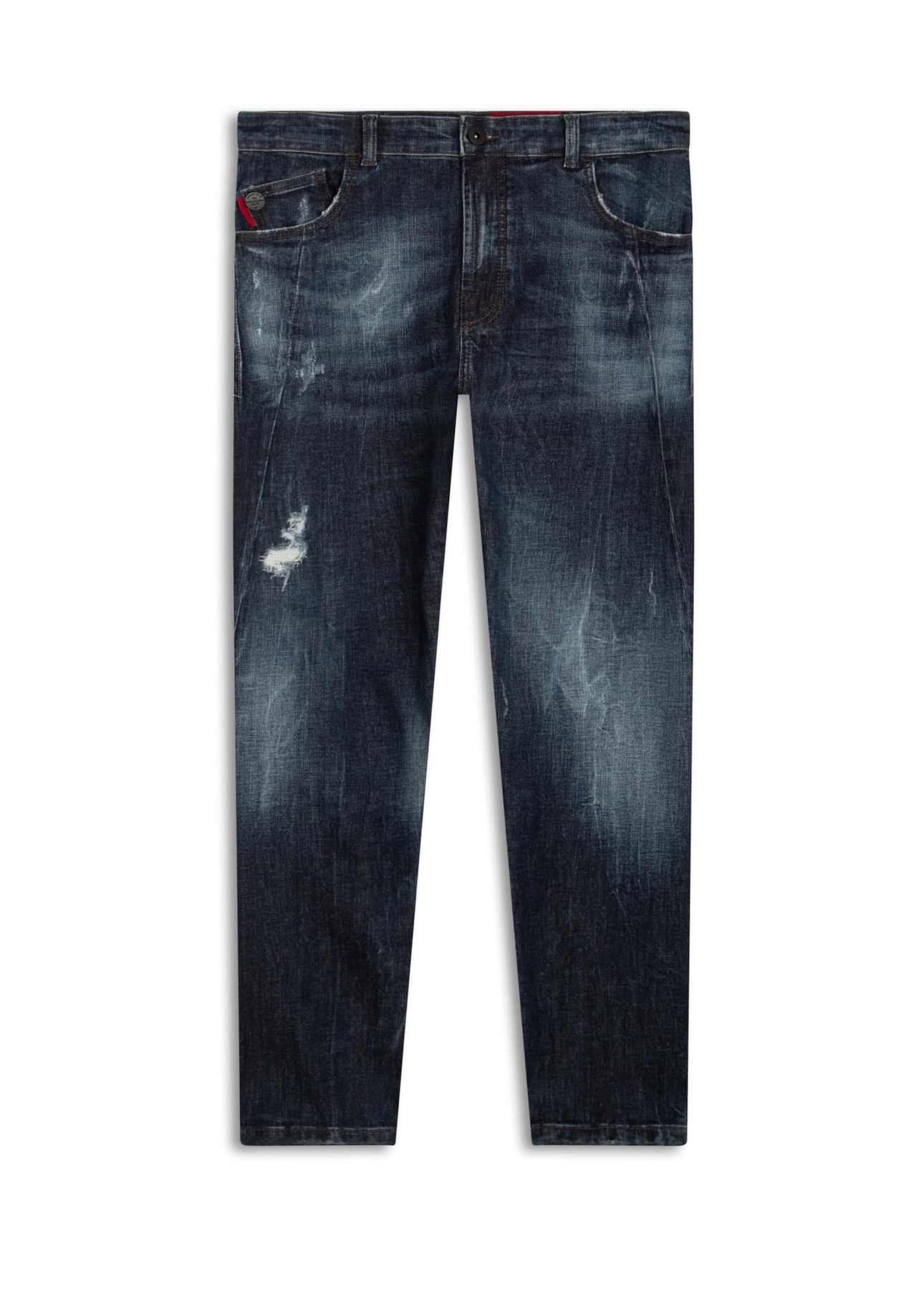 Calça Jeans Deep Blue Elastic Preppy New Slim 1688- Lav.Esc. C/Cerzidos