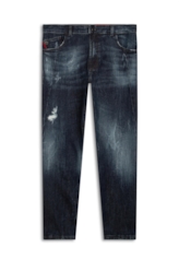 Calça Jeans Deep Blue Elastic Preppy New Slim 1688- Lav.Esc. C/Cerzidos