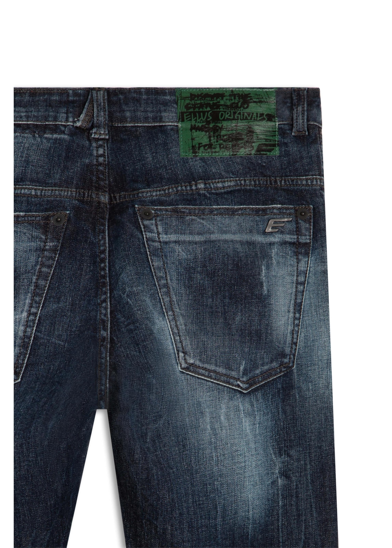 Calça Jeans Deep Blue Elastic Preppy New Slim 1688- Lav.Esc. C/Cerzidos