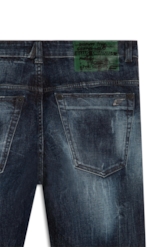 Calça Jeans Deep Blue Elastic Preppy New Slim 1688- Lav.Esc. C/Cerzidos