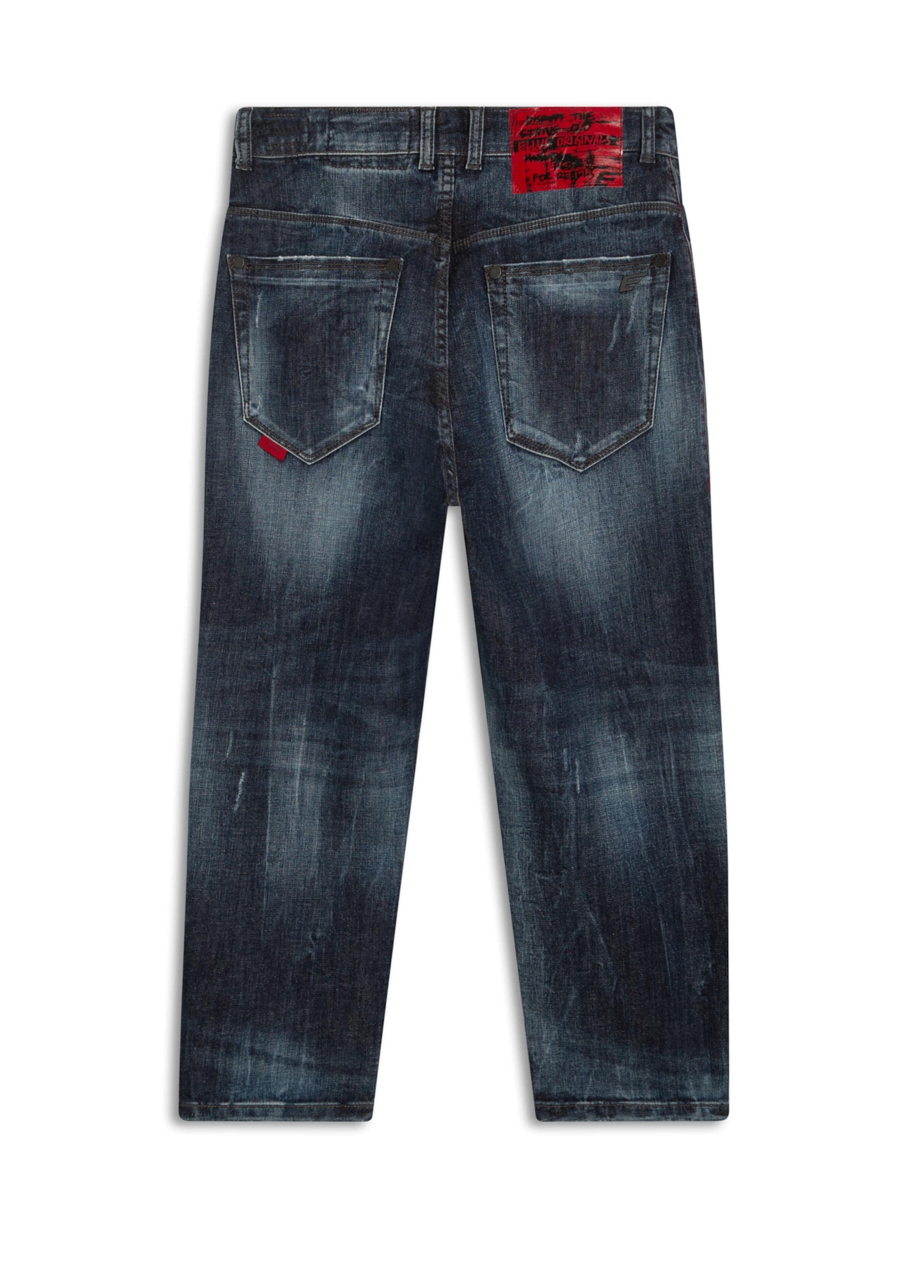 Calça Jeans Deep Blue Elastic Sporty Cropped 1688- Lav.Esc. C/Cerzidos