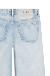 Calça Jeans Desert Mom Bicolor  Lav.Claro C/ Sky