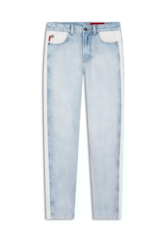 Calça Jeans Desert Mom Bicolor  Lav.Claro C/ Sky