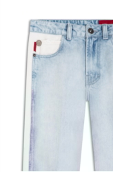 Calça Jeans Desert Mom Bicolor  Lav.Claro C/ Sky