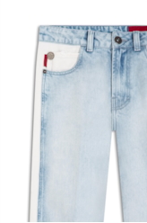 Calça Jeans Desert Mom Bicolor  Lav.Claro C/ Sky