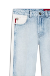Calça Jeans Desert Mom Bicolor  Lav.Claro C/ Sky