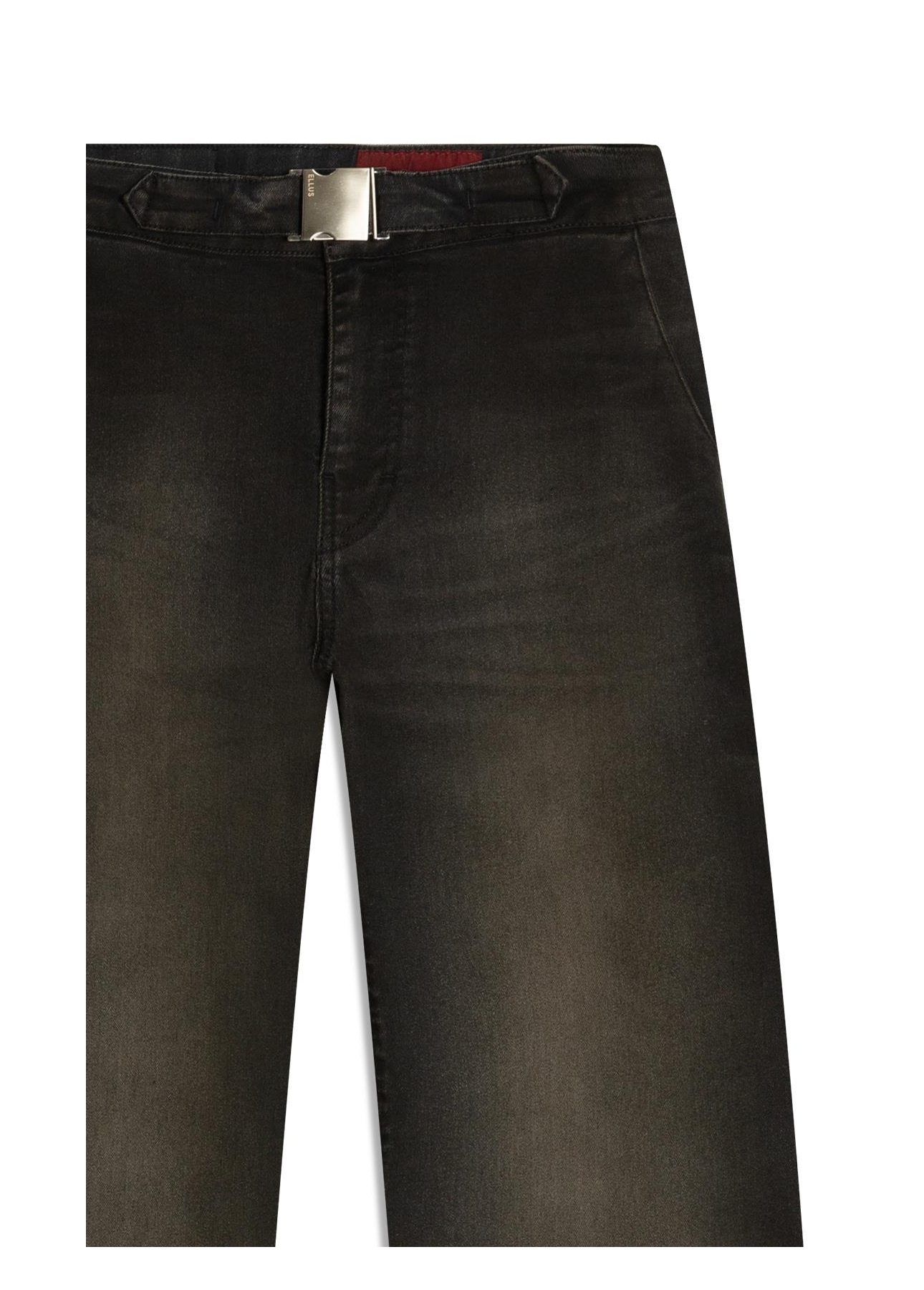 Calça Jeans First Black (Patte d Eph) Fivela Lav.Escuro C/ Jato