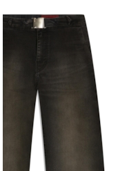 Calça Jeans First Black (Patte d Eph) Fivela Lav.Escuro C/ Jato
