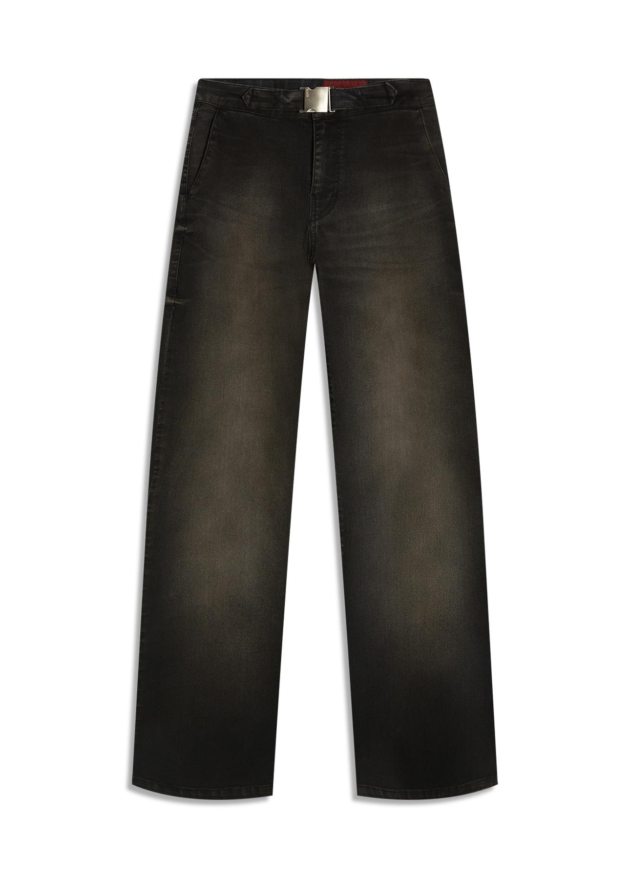 Calça Jeans First Black (Patte d Eph) Fivela Lav.Escuro C/ Jato