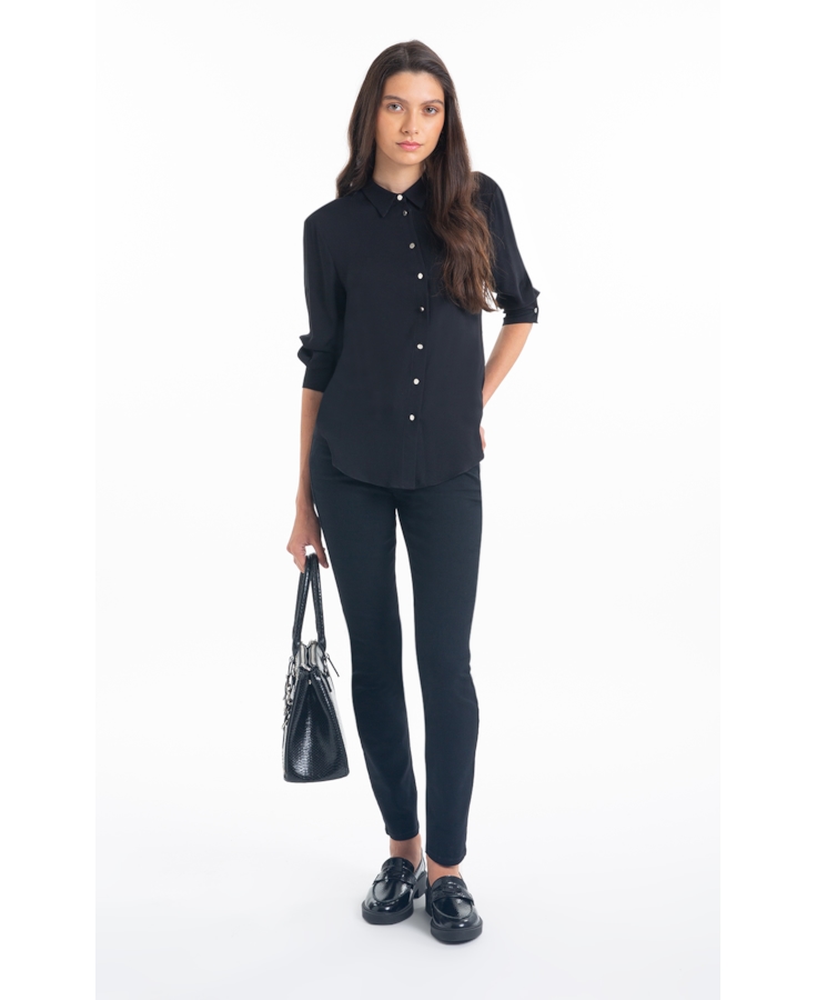 Calça Jeans First Black Skinny Lav. 35 Amaciado
