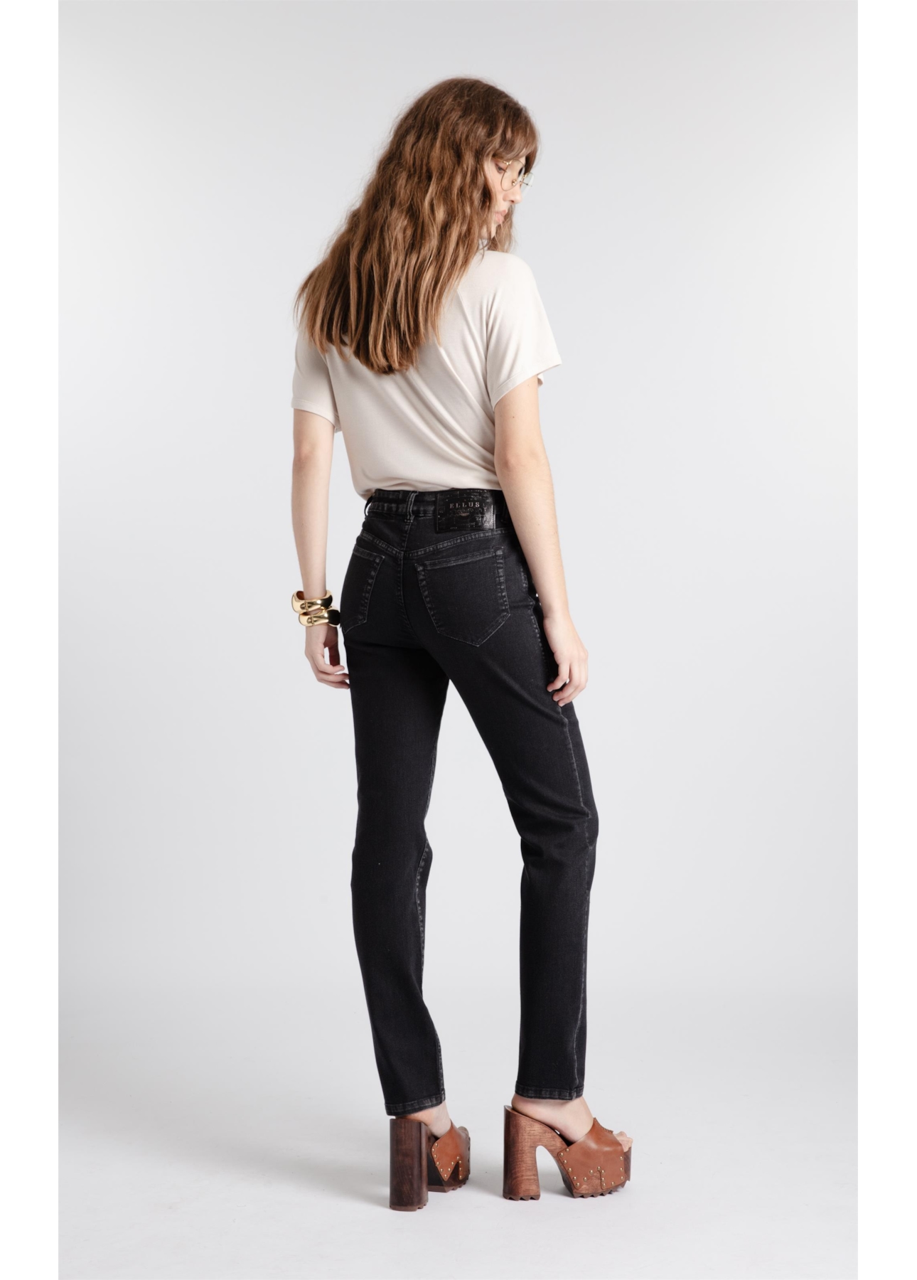 Calça Jeans First Black Skinny Lav.Gisele Escuro Com Luva