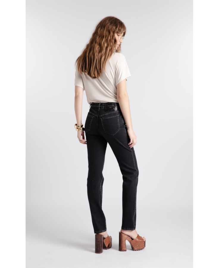 Calça Jeans First Black Skinny Lav.Gisele Escuro Com Luva