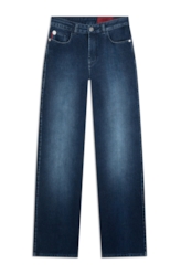 Calça Jeans First Blue Gisele Reta Lav.Gisele Escuro Com Used