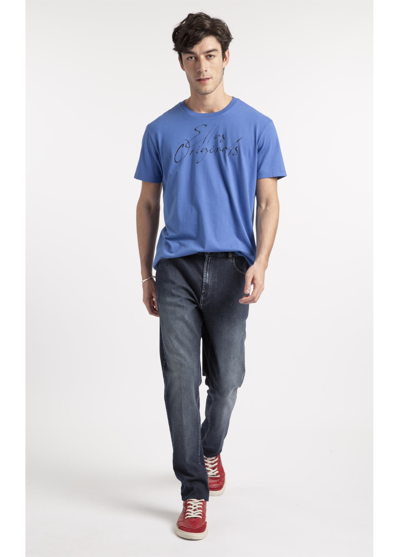 Calça Jeans First Blue Skinny Lav.Escuro C/ Used