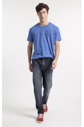 Calça Jeans First Blue Skinny Lav.Escuro C/ Used