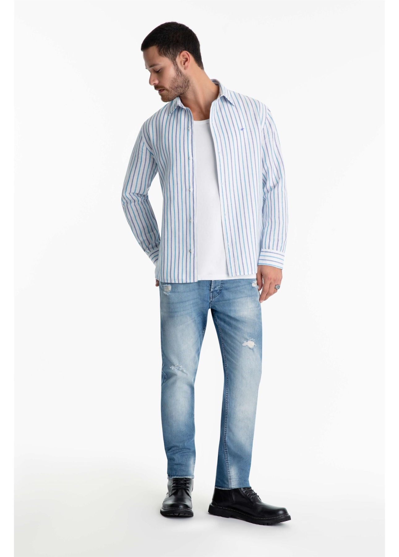 Calça Jeans Heaven Blue Rock Pala 1484 Lav.Claro C/ Used