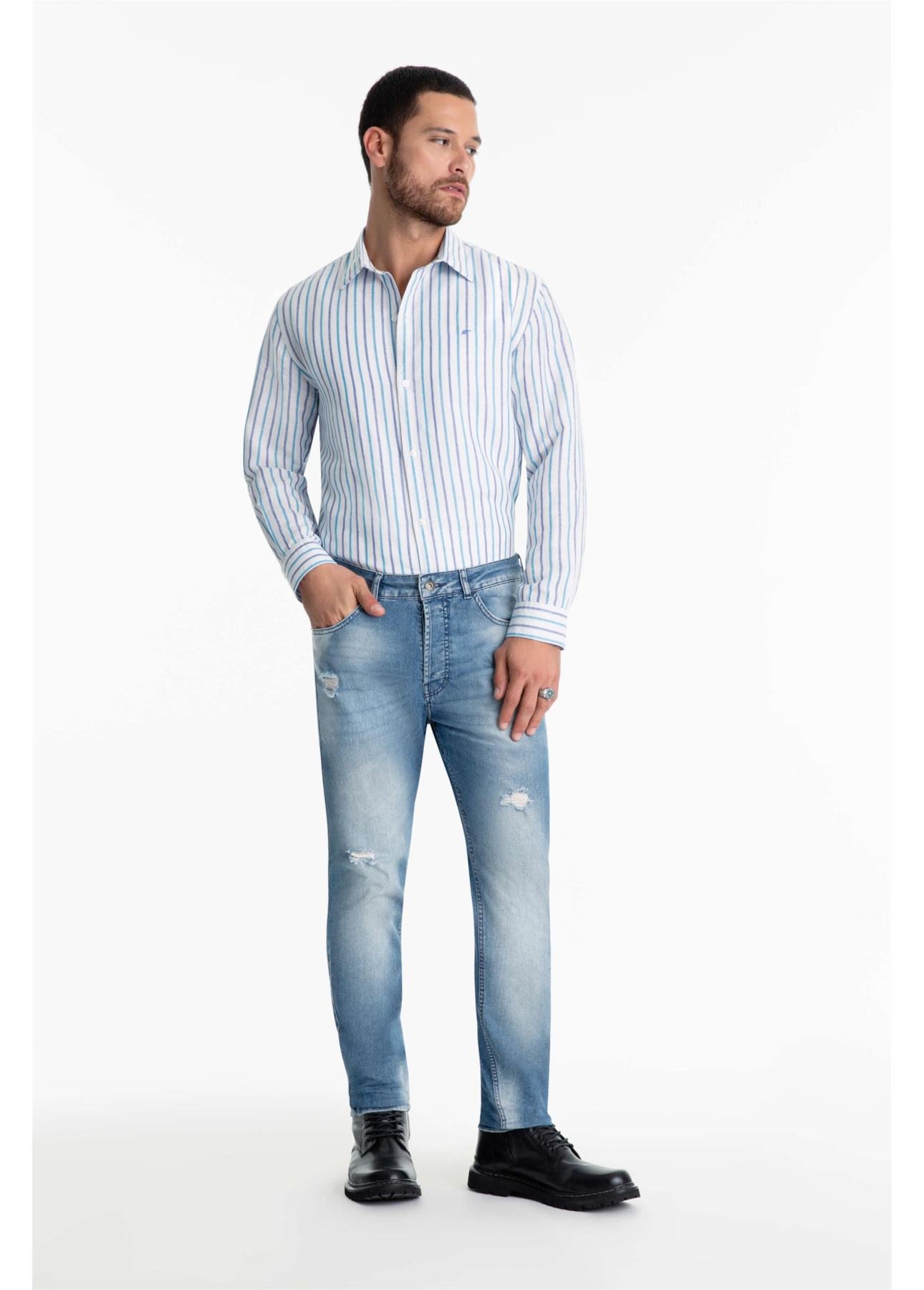Calça Jeans Heaven Blue Rock Pala 1484 Lav.Claro C/ Used