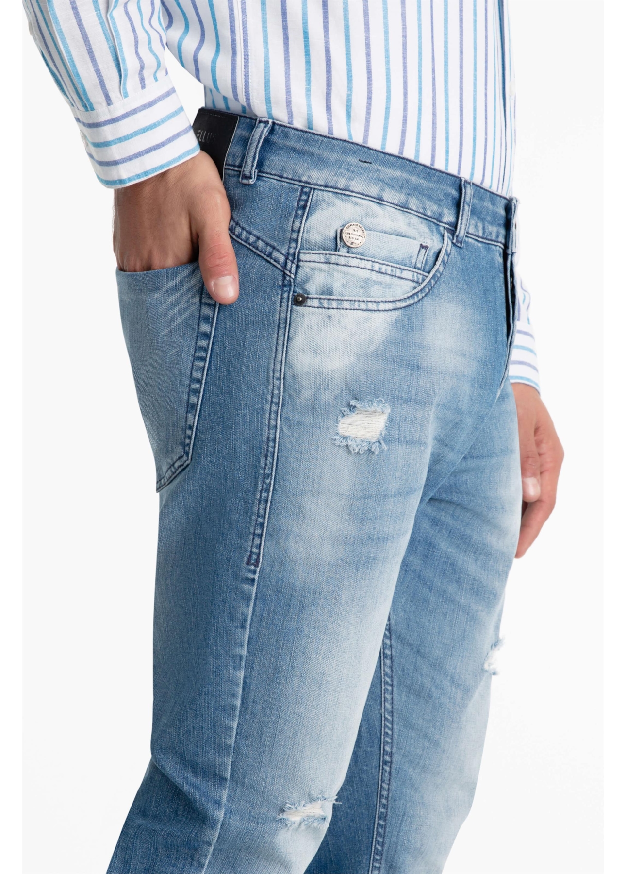 Calça Jeans Heaven Blue Rock Pala 1484 Lav.Claro C/ Used