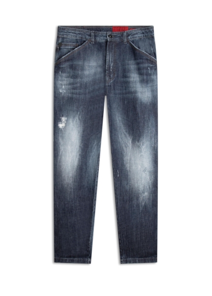 Calça Jeans High Comfort Classic 1688- Lav.Esc. C/Cerzidos