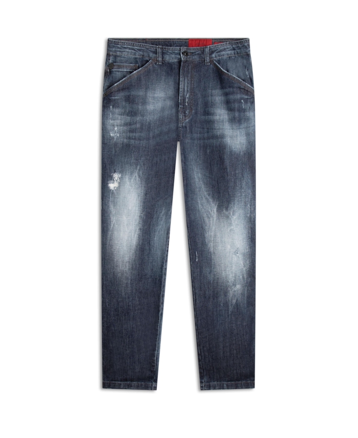 Calça Jeans High Comfort Classic 1688- Lav.Esc. C/Cerzidos