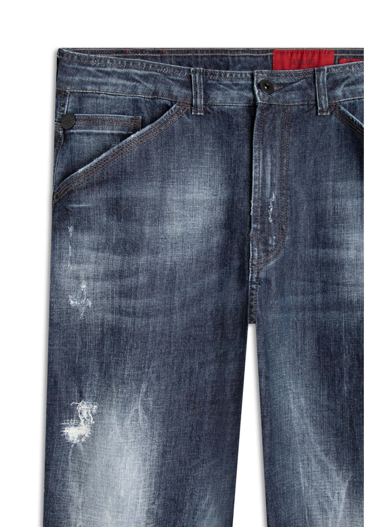 Calça Jeans High Comfort Classic 1688- Lav.Esc. C/Cerzidos