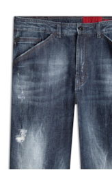 Calça Jeans High Comfort Classic 1688- Lav.Esc. C/Cerzidos