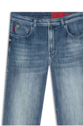 Calça Jeans High Comfort Dark Indigo Lav. Escuro C/ Used