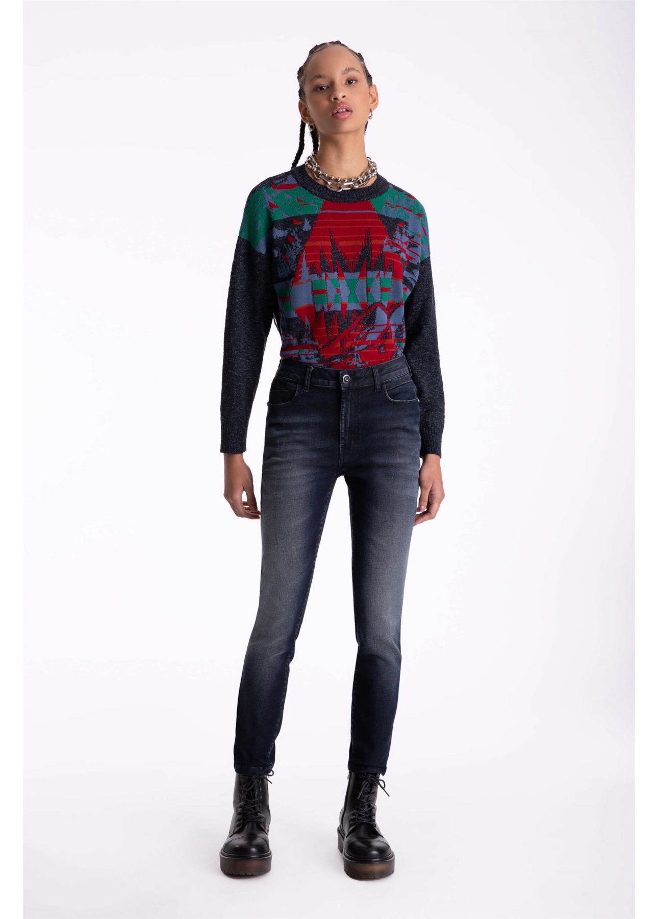 Calça Jeans High Comfort Dark Indigo Skinny 1763-Lav.Escuro C/3d