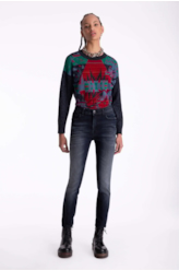 Calça Jeans High Comfort Dark Indigo Skinny 1763-Lav.Escuro C/3d