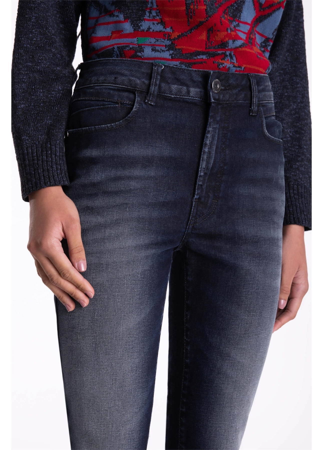 Calça Jeans High Comfort Dark Indigo Skinny 1763-Lav.Escuro C/3d
