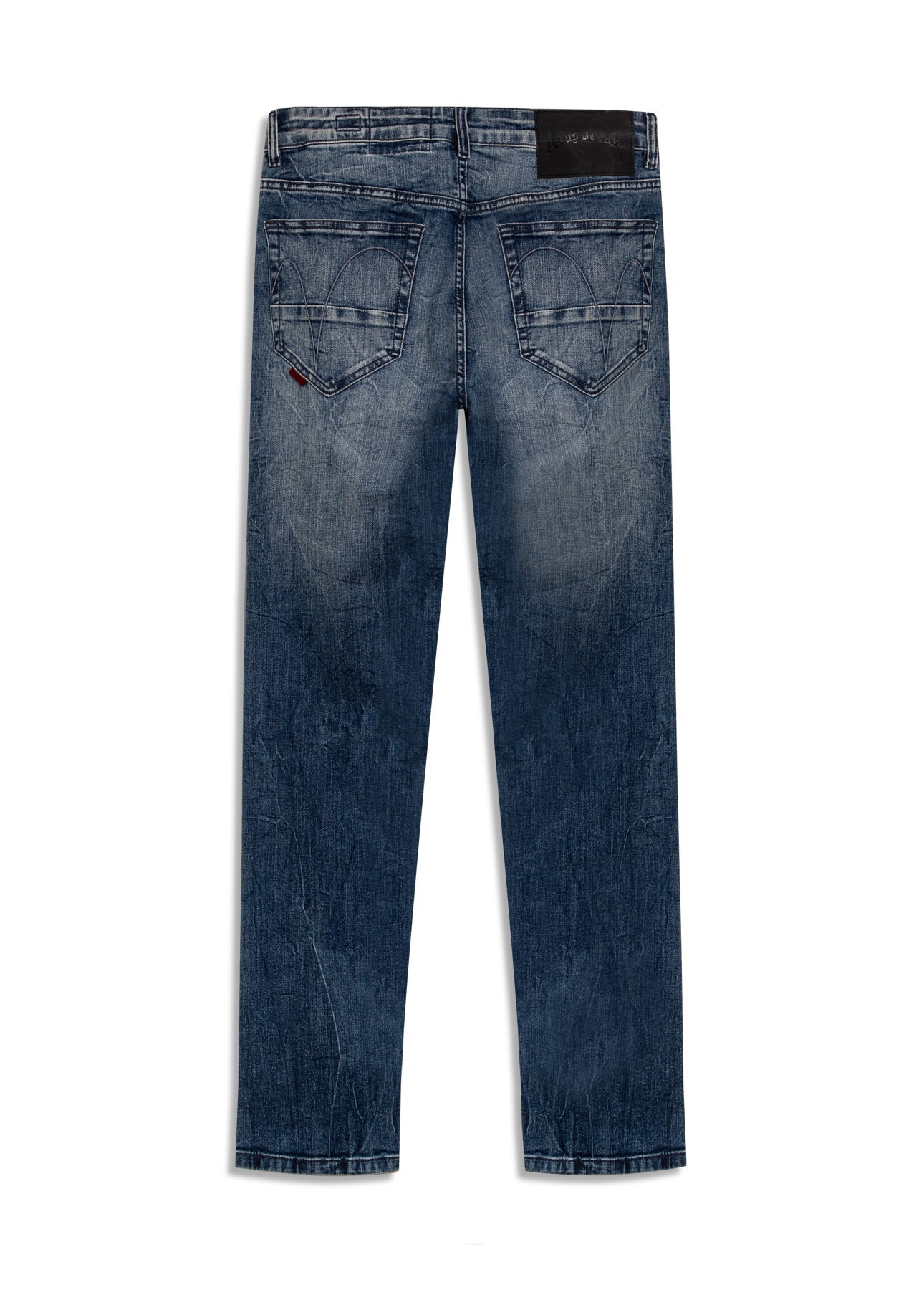 Calça Jeans High Comfort Slim Lav.Claro Com Tie Dye e Puído