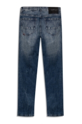 Calça Jeans High Comfort Slim Lav.Claro Com Tie Dye e Puído